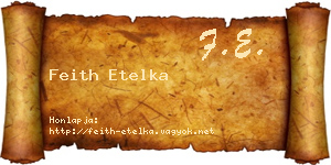 Feith Etelka névjegykártya